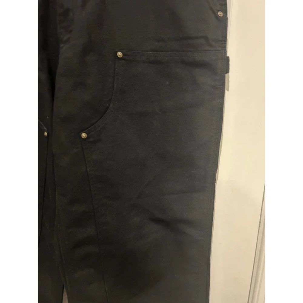 Carhartt B136 BLK Men's 36x34 Double Knee Canvas Duck Pants Loose Fit Black EUC